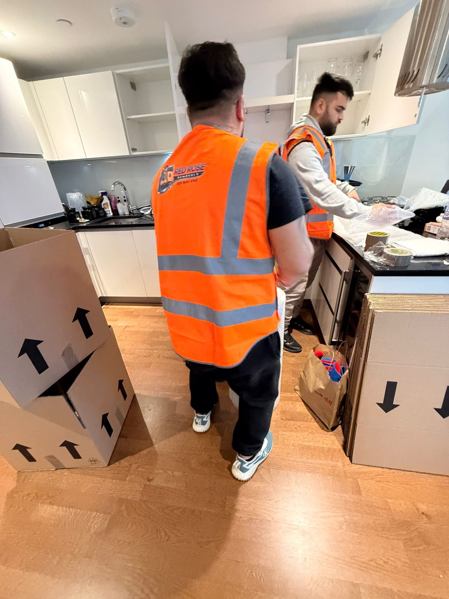 Red Rose Removals team packing and moving in London